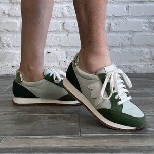 Green and White Sneakers